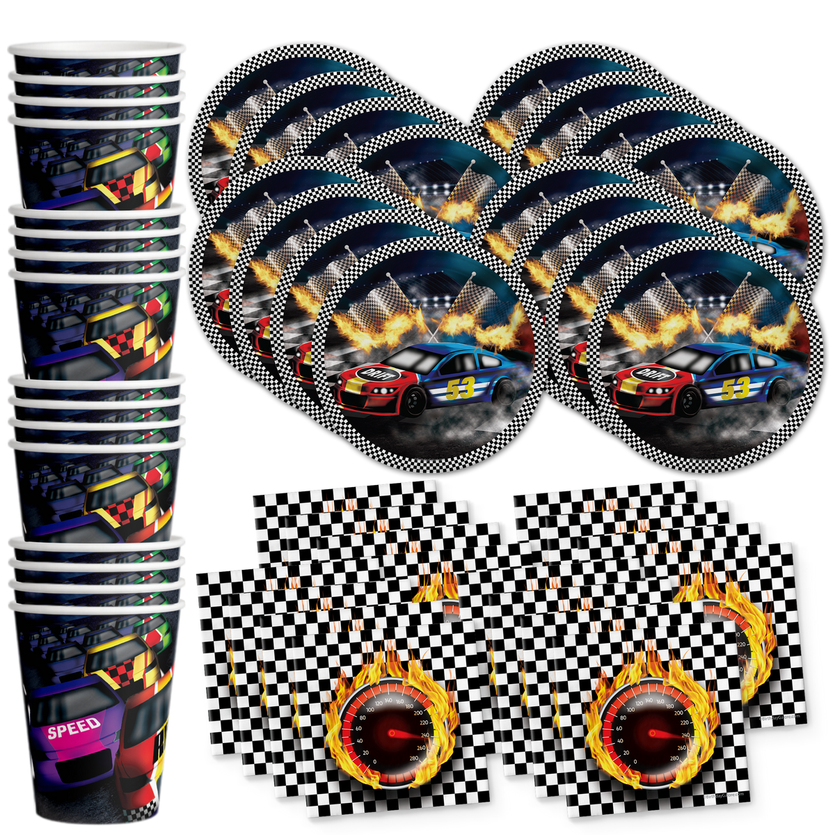 Race Day Birthday Party Tableware Kit