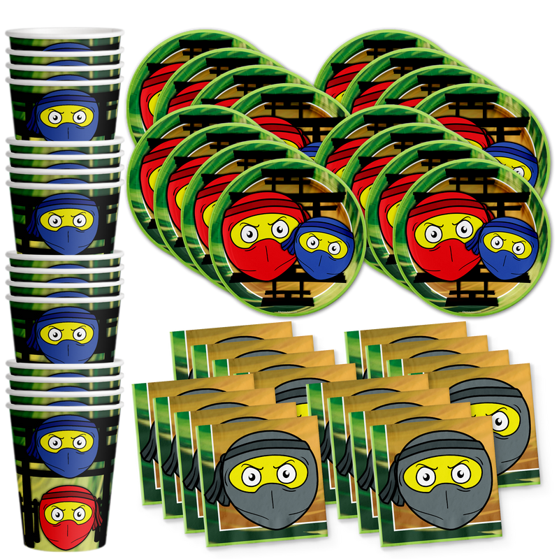 Ninja Master Birthday Party Tableware Kit For 16 Guests - BirthdayGalore.com