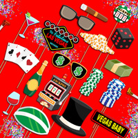 Las Vegas Casino Photo Booth Props 20pcs Assembled - BirthdayGalore.com
