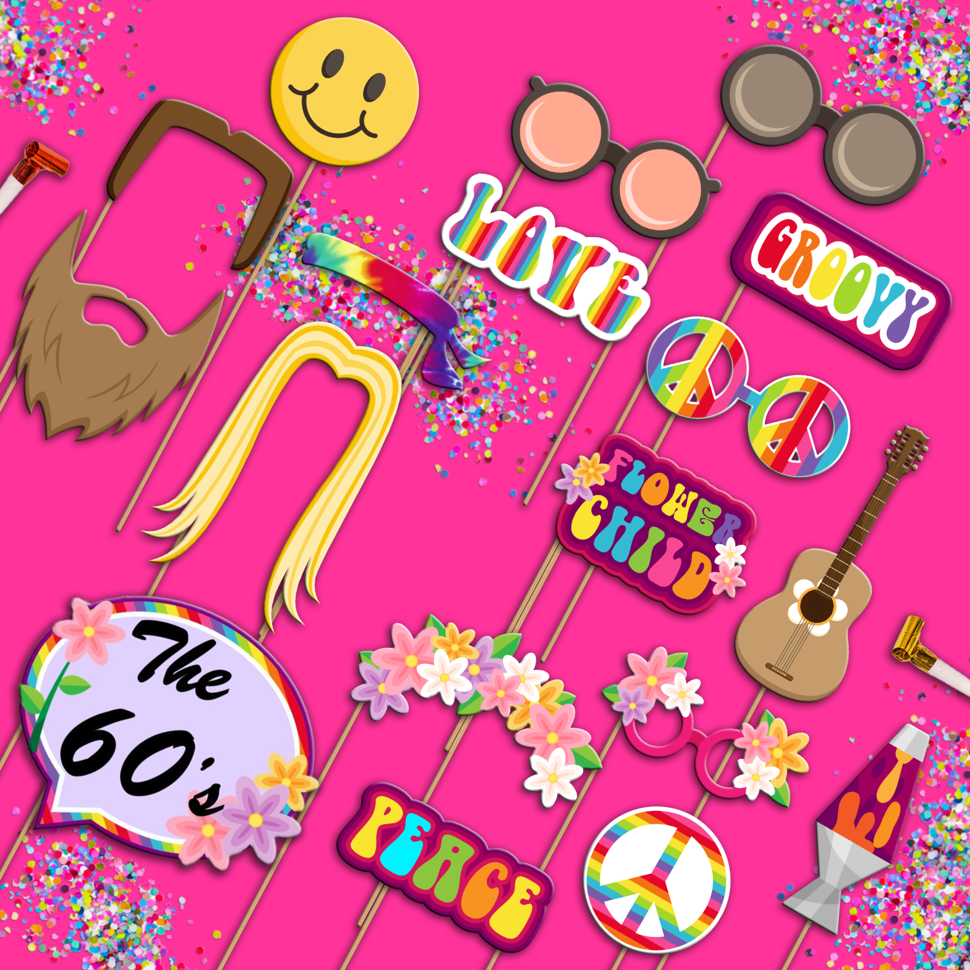 60s on sale photo props