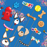 Puppy Dog Photo Booth Props 20pcs Assembled - BirthdayGalore.com
