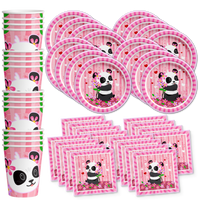 Panda Birthday Party Tableware Kit For 16 Guests - BirthdayGalore.com