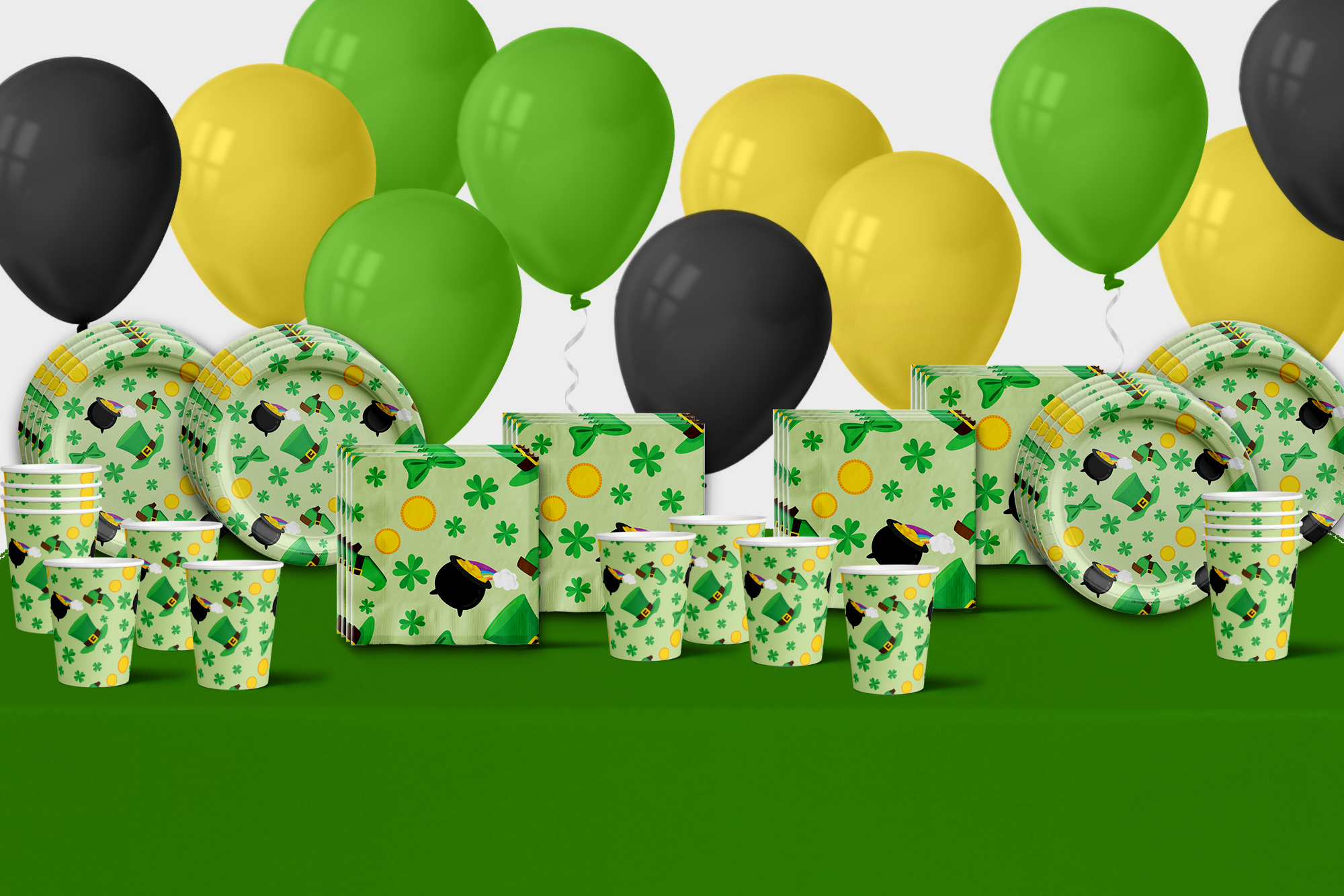 Saint Patricks Day Birthday Party Tableware Kit For 16 Guests