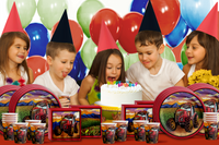 Red Tractor Birthday Party Tableware Kit For 16 Guests