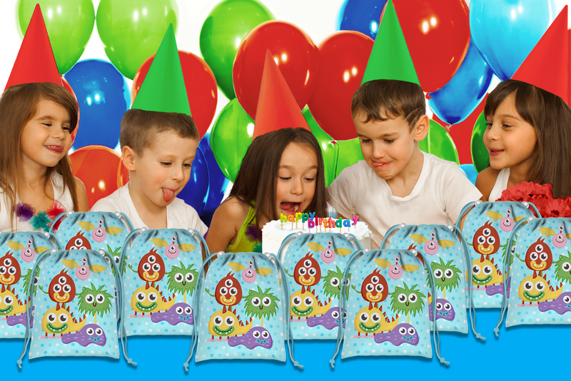 Mighty Monster Drawstring Tote Bag (10 Pack) - BirthdayGalore.com