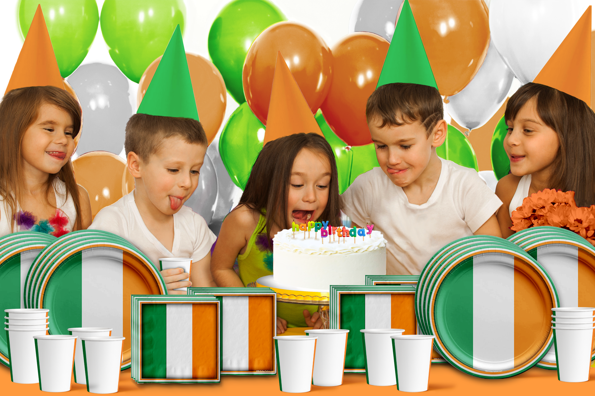 Irish Flag Birthday Party Tableware Kit For 16 Guests