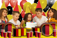 German Flag Birthday Party Tableware Kit For 16 Guests - BirthdayGalore.com