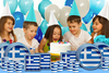 Greek Flag Birthday Party Tableware Kit For 16 Guests
