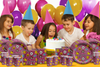 Girl Pink Glitter Emoji Birthday Party Tableware Kit For 16 Guests - BirthdayGalore.com