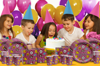 Girl Pink Glitter Emoji Birthday Party Tableware Kit For 16 Guests - BirthdayGalore.com
