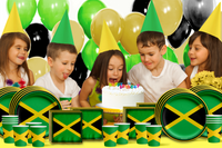 Jamaican Flag Birthday Party Tableware Kit For 16 Guests