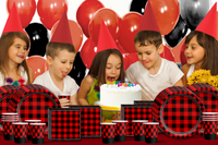 Buffalo Plaid Birthday Party Tableware Kit For 16 Guests