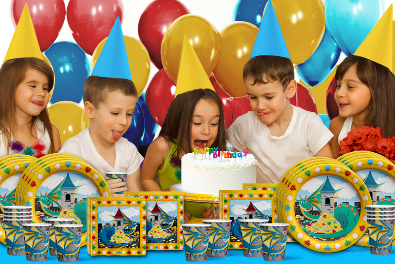 Mythical Dragon Birthday Party Tableware Kit For 16 Guests - BirthdayGalore.com