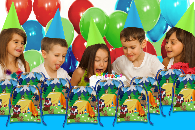 Camping Drawstring Tote Bag (10 Pack) - BirthdayGalore.com