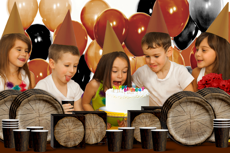 Tree Lumberjack Birthday Party Tableware Kit For 16 Guests