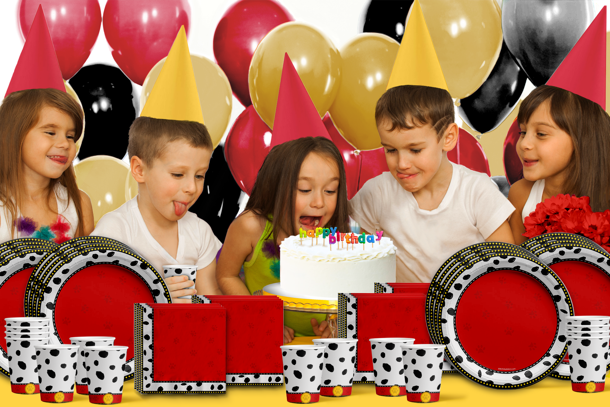 Dalmatians Birthday Party Tableware Kit For 16 Guests - BirthdayGalore.com