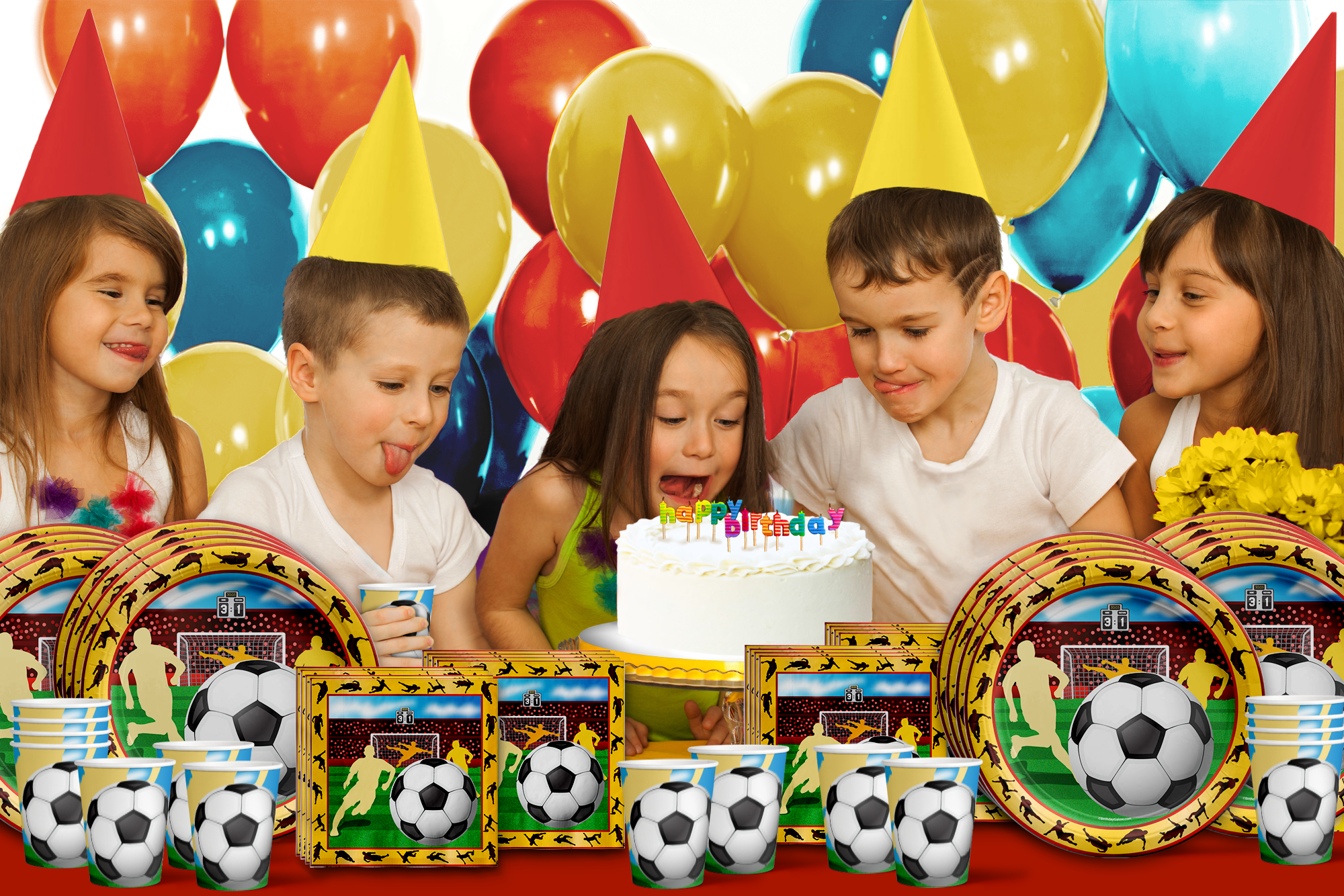 Soccer Birthday Party Tableware Kit For 16 Guests