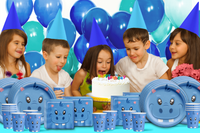 Hippo Birthday Party Tableware Kit For 16 Guests