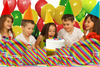 Rainbow Stripes Birthday Party Tableware Kit For 16 Guests - BirthdayGalore.com
