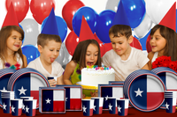 Texas Flag Birthday Party Tableware Kit For 16 Guests