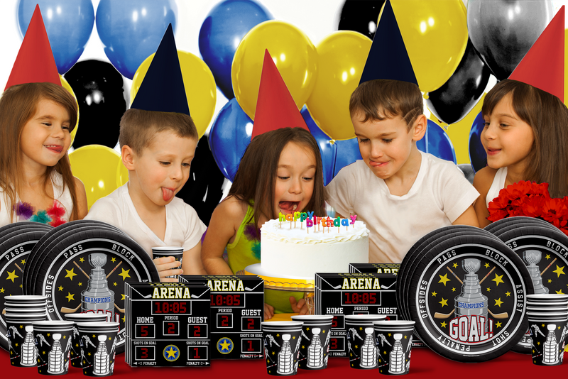 Hockey Birthday Party Tableware Kit For 16 Guests