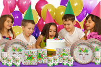 Floral Llama Birthday Party Tableware Kit For 16 Guests