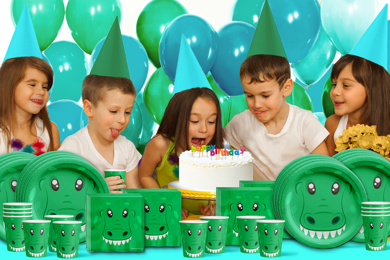 Alligator Birthday Party Tableware Kit For 16 Guests