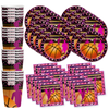 Pink Girl Basketball Birthday Party Tableware Kit For 16 Guests - BirthdayGalore.com