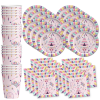 Tribal Boho Pink Birthday Party Tableware Kit For 16 Guests - BirthdayGalore.com