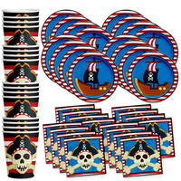 Pirate Ship Birthday Party Tableware Kit For 16 Guests - BirthdayGalore.com