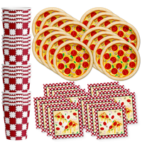 Pizza Birthday Party Tableware Kit For 16 Guests - BirthdayGalore.com