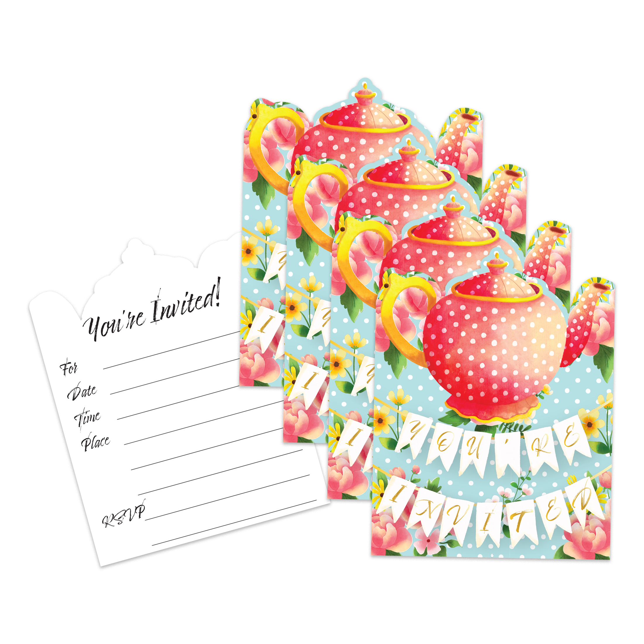 Tea Party Birthday Party Invitations