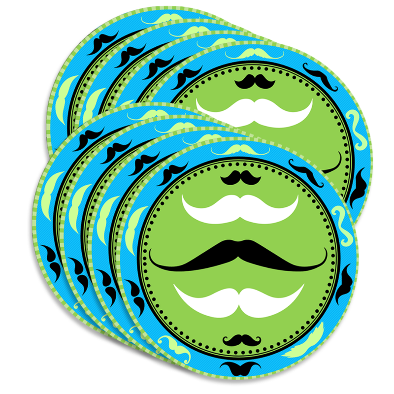 Mustache Birthday Party Tableware Kit For 16 Guests - BirthdayGalore.com