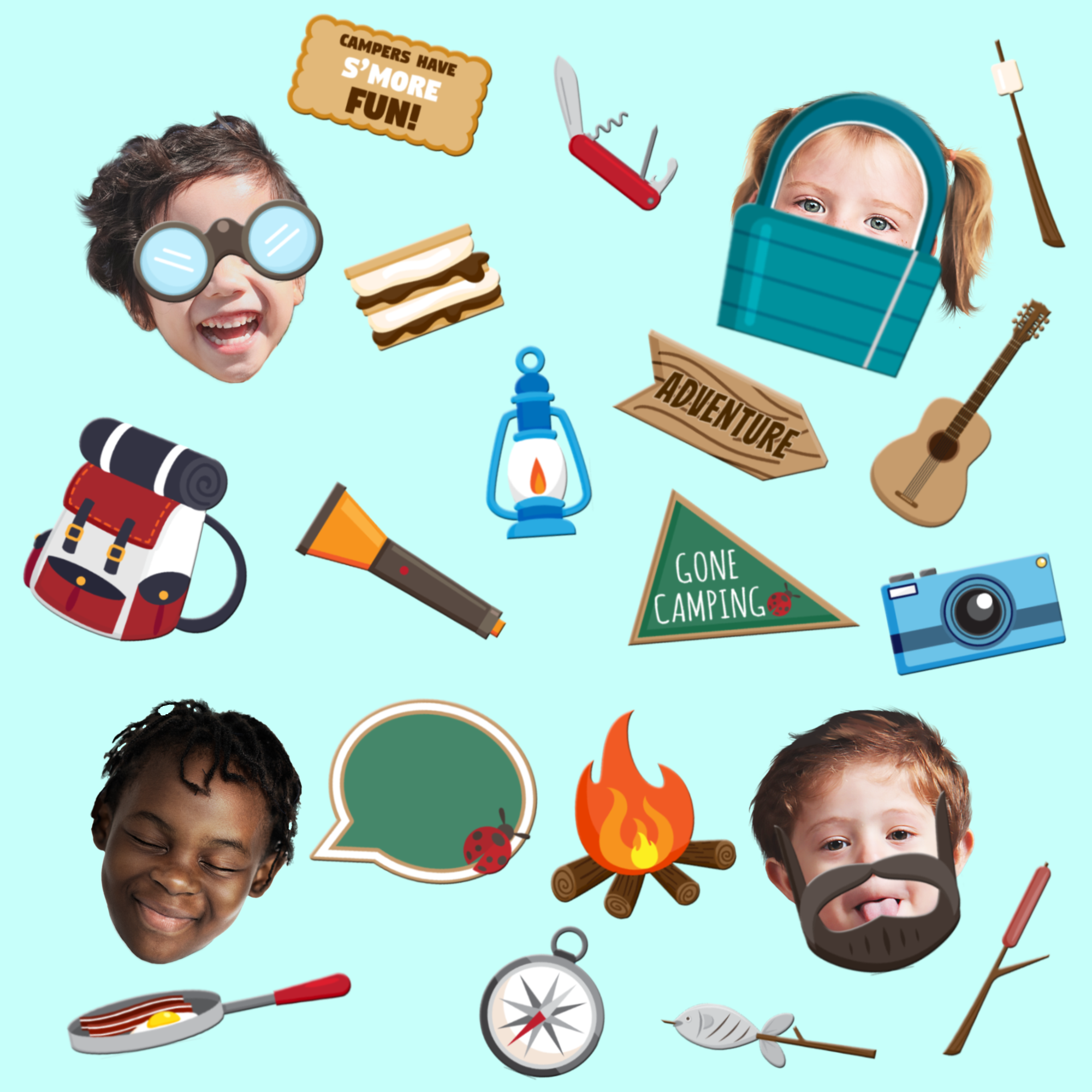 Camping photo booth props deals