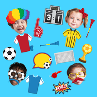 Soccer Photo Booth Props 20pcs Assembled - BirthdayGalore.com