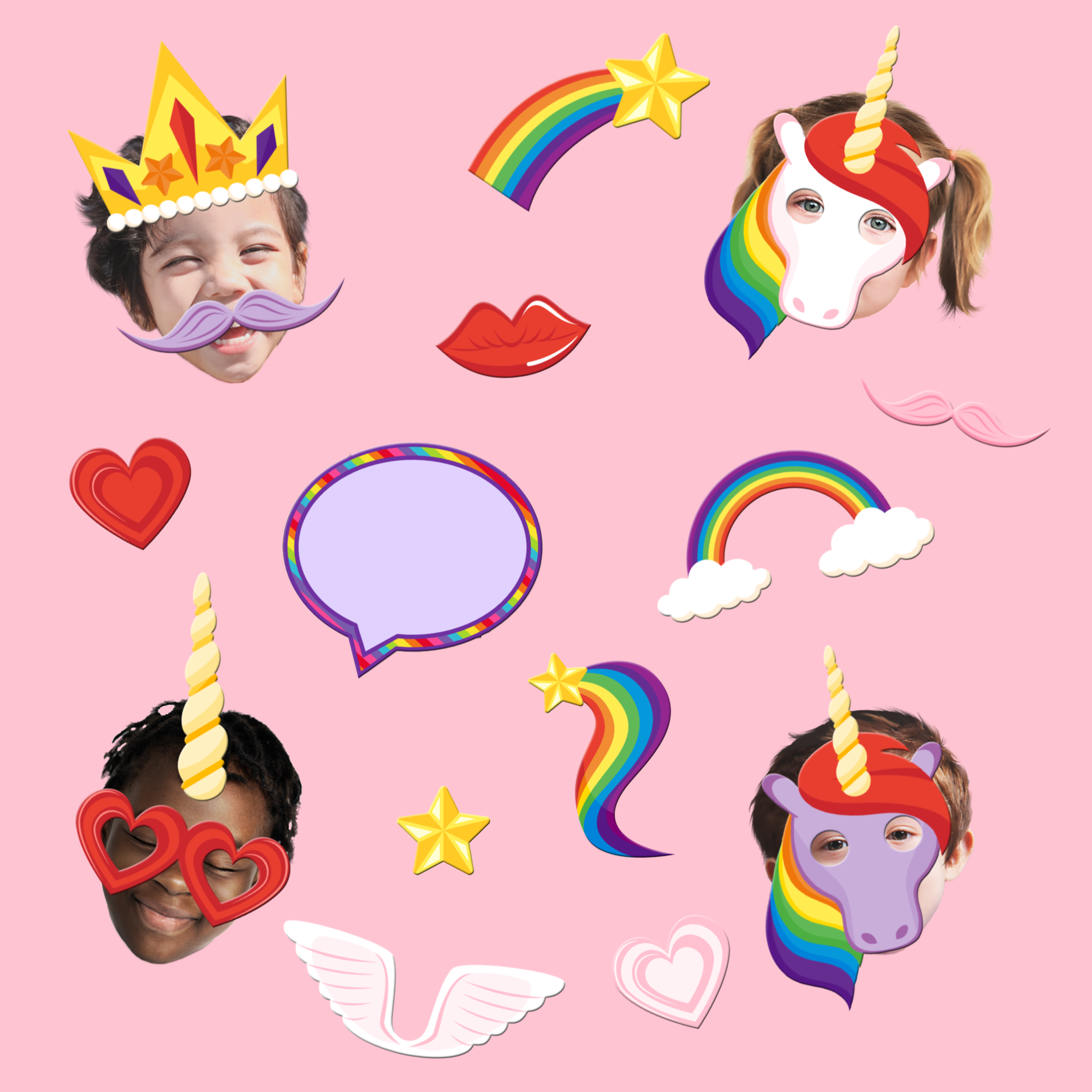 Rainbow Unicorn Photo Booth Props 20pcs Assembled rainbow-unicorn-photo-booth-props-20pcs-assembled