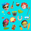Hawaiian Luau Photo Booth Props 20pcs Assembled - BirthdayGalore.com