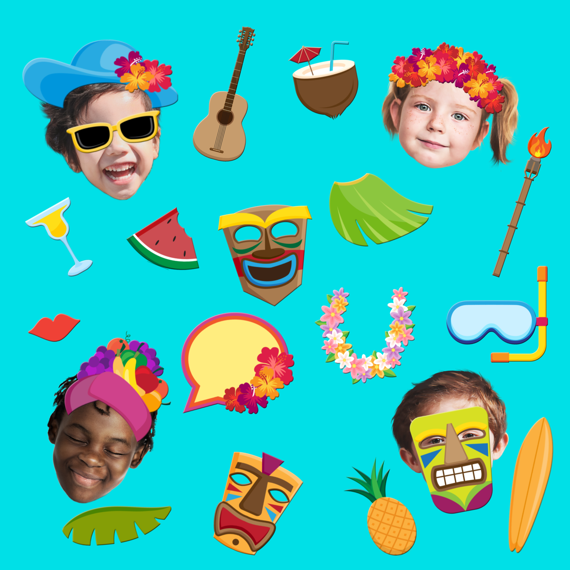 Diy luau photo booth props hotsell