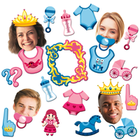 Prince or Princess Gender Reveal Photo Booth Props 20pcs Assembled - BirthdayGalore.com