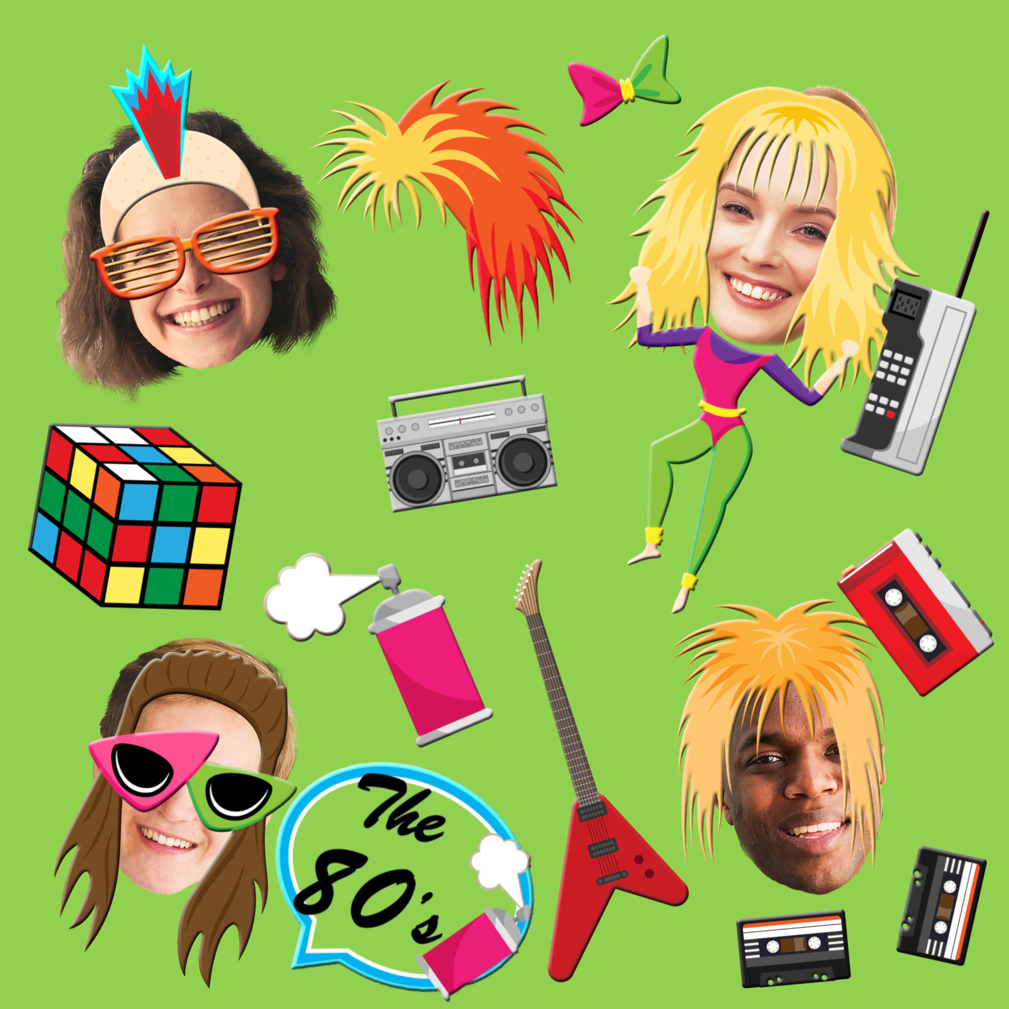 80's Totally Awesome Decade Photo Booth Props 20pcs Assembled 80-s-totally-awesome-decade-photo-booth-props-20pcs-assembled