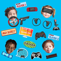 Video Game Photo Booth Props 20pcs Assembled - BirthdayGalore.com
