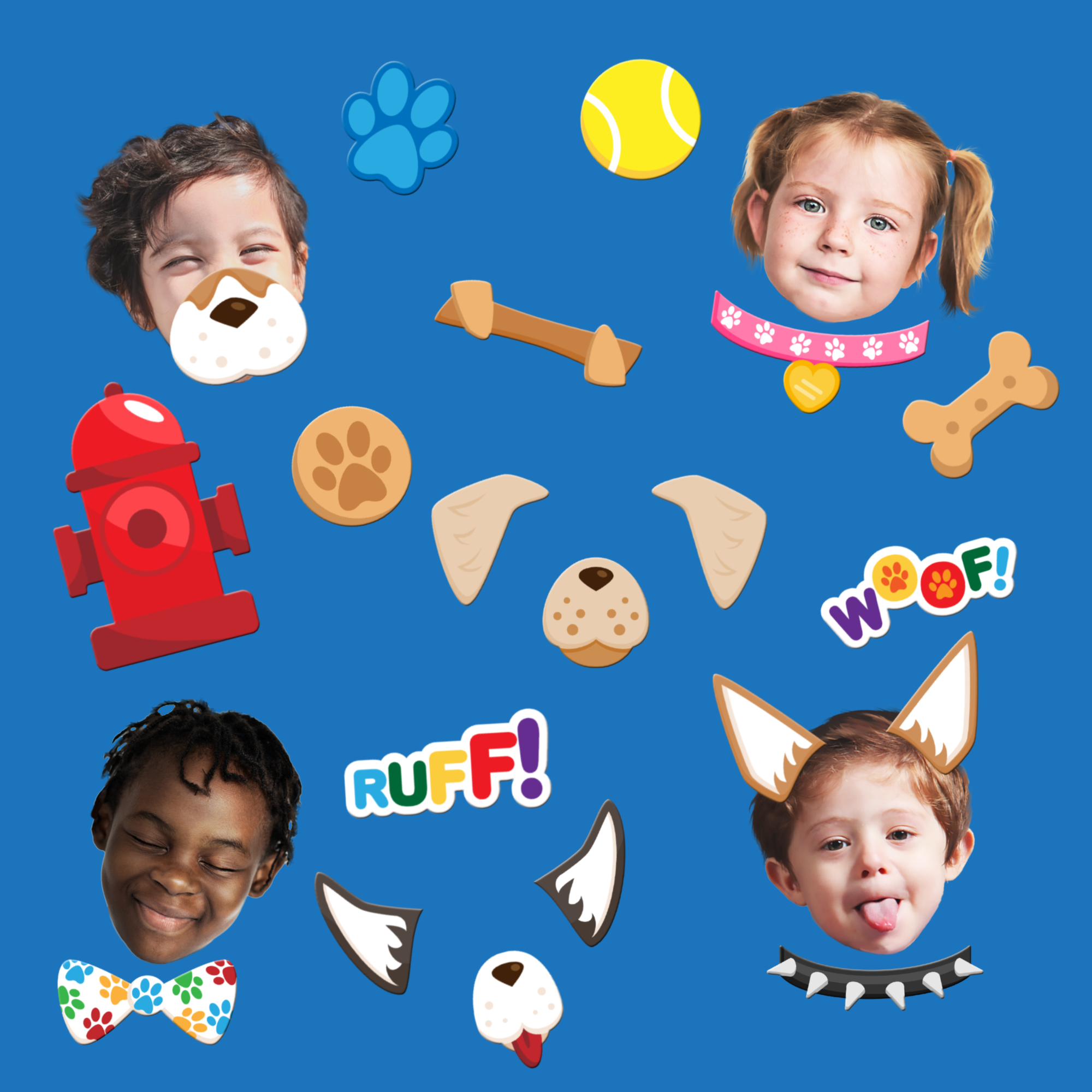 Puppy Dog Photo Booth Props 20pcs Assembled - BirthdayGalore.com