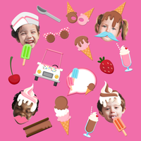 Ice Cream Shoppe Photo Booth Props 20pcs Assembled - BirthdayGalore.com
