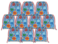 Robot Drawstring Tote Bag (10 Pack) - BirthdayGalore.com