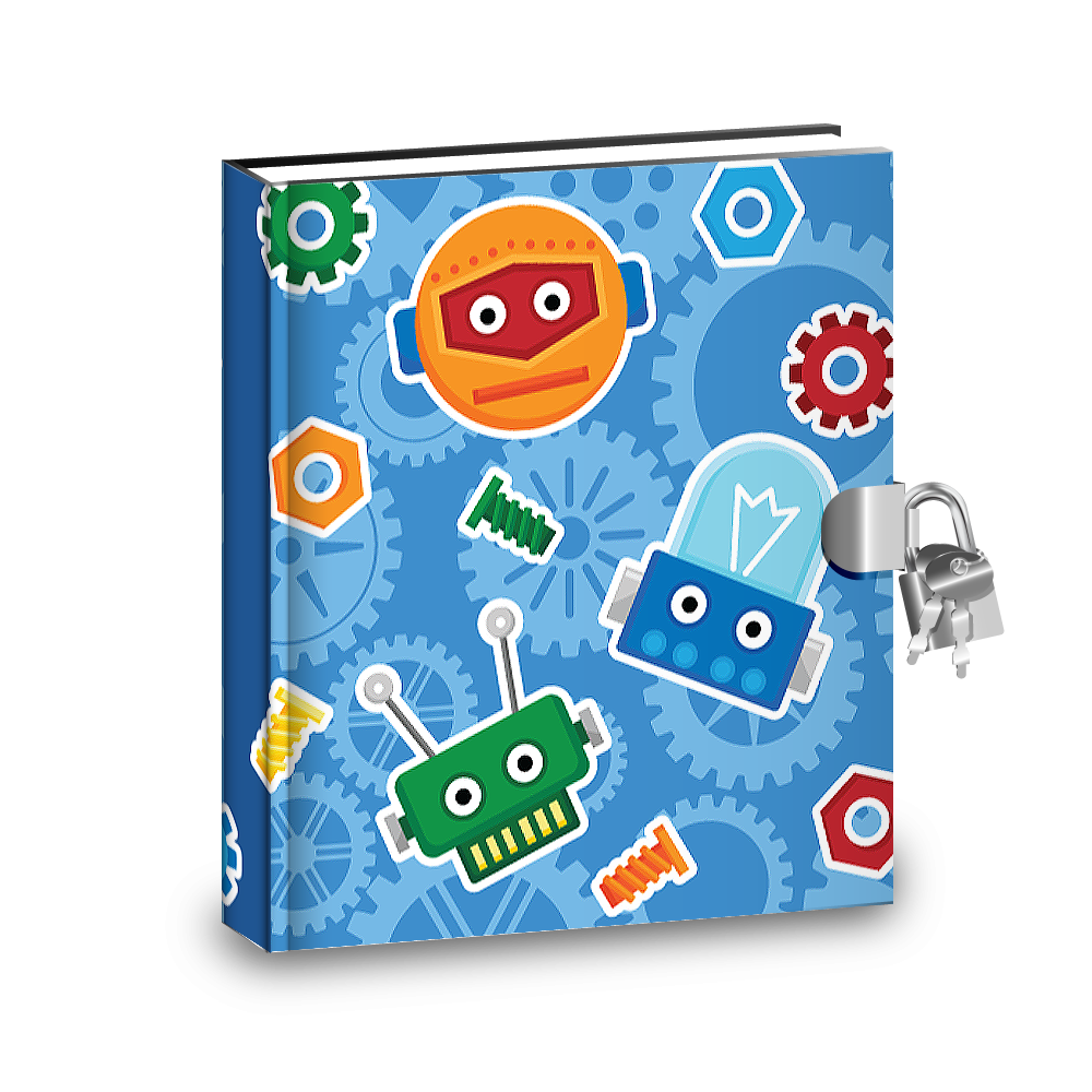 Gift Idea: Robot Kids Diary With Lock - BirthdayGalore.com