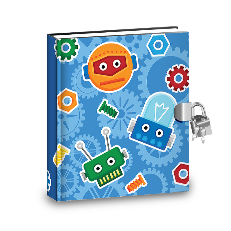 Gift Idea: Robot Kids Diary With Lock - BirthdayGalore.com