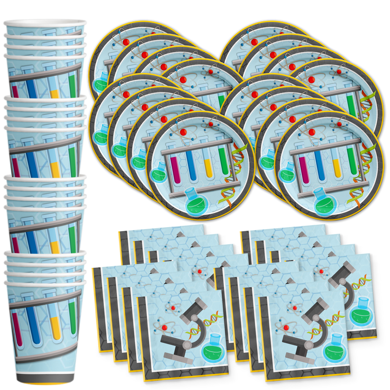Super Science Birthday Party Tableware Kit For 16 Guests - BirthdayGalore.com