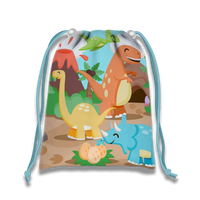 Little Dinosaur Drawstring Tote Bag (10 Pack) - BirthdayGalore.com