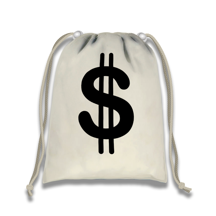 Money Drawstring Tote Bag (10 Pack) - BirthdayGalore.com