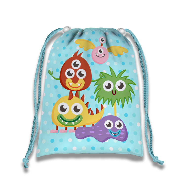 Mighty Monster Drawstring Tote Bag (10 Pack) - BirthdayGalore.com